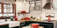 Natural marble stone kitchen countertop with subtle grey veining