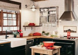 Natural marble stone kitchen countertop with subtle grey veining